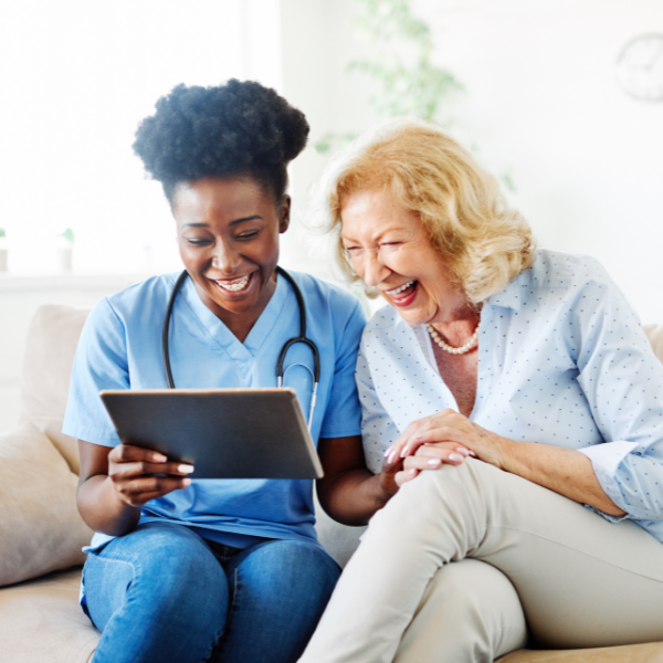 Patient overviewing their careplan and picking what companion care services they will choose