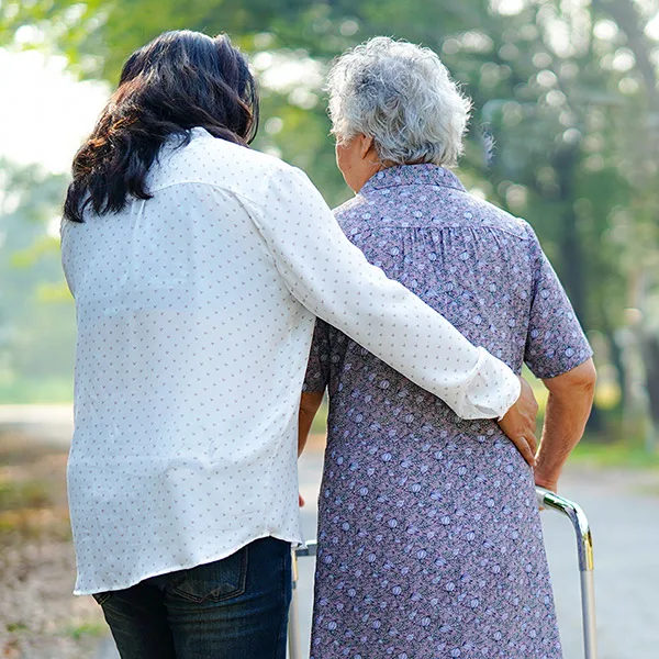 staff taking care of senior